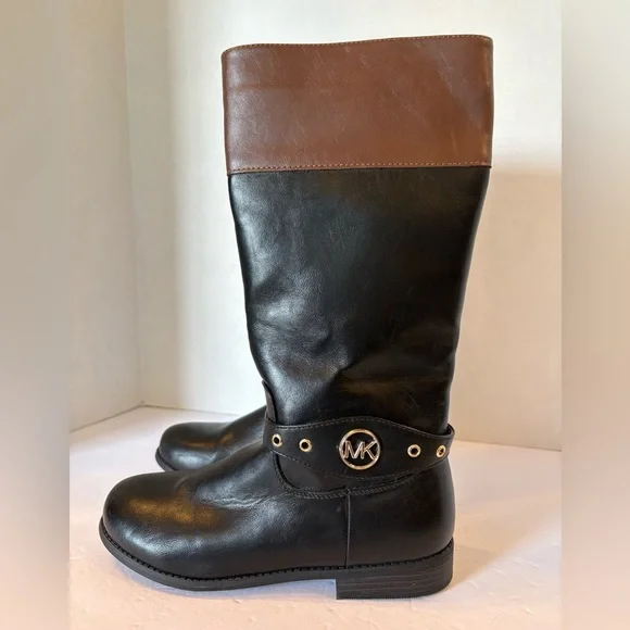 Michael Kors black brown trim derby riding boots size 5 NWOT - Picture 10 of 10